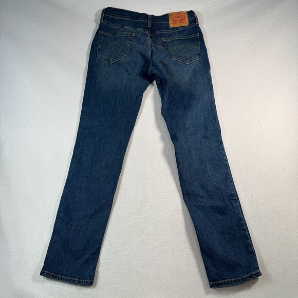 Levis Jeans Mens 32x34 Blue 511 Slim Straight Dark Wash Mid Rise Slight Stretch - Picture 2 of 12